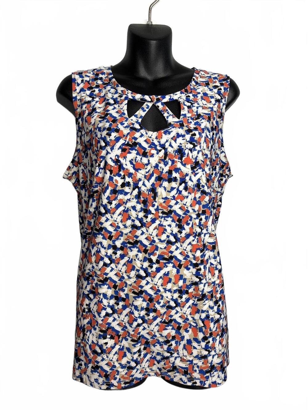 Jones Studio Women's Sleeveless Abstract Print Top XL